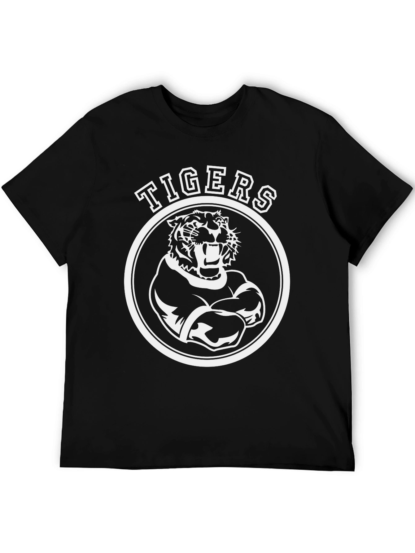Tigers Graphic Tee - Black Cotton T-Shirt