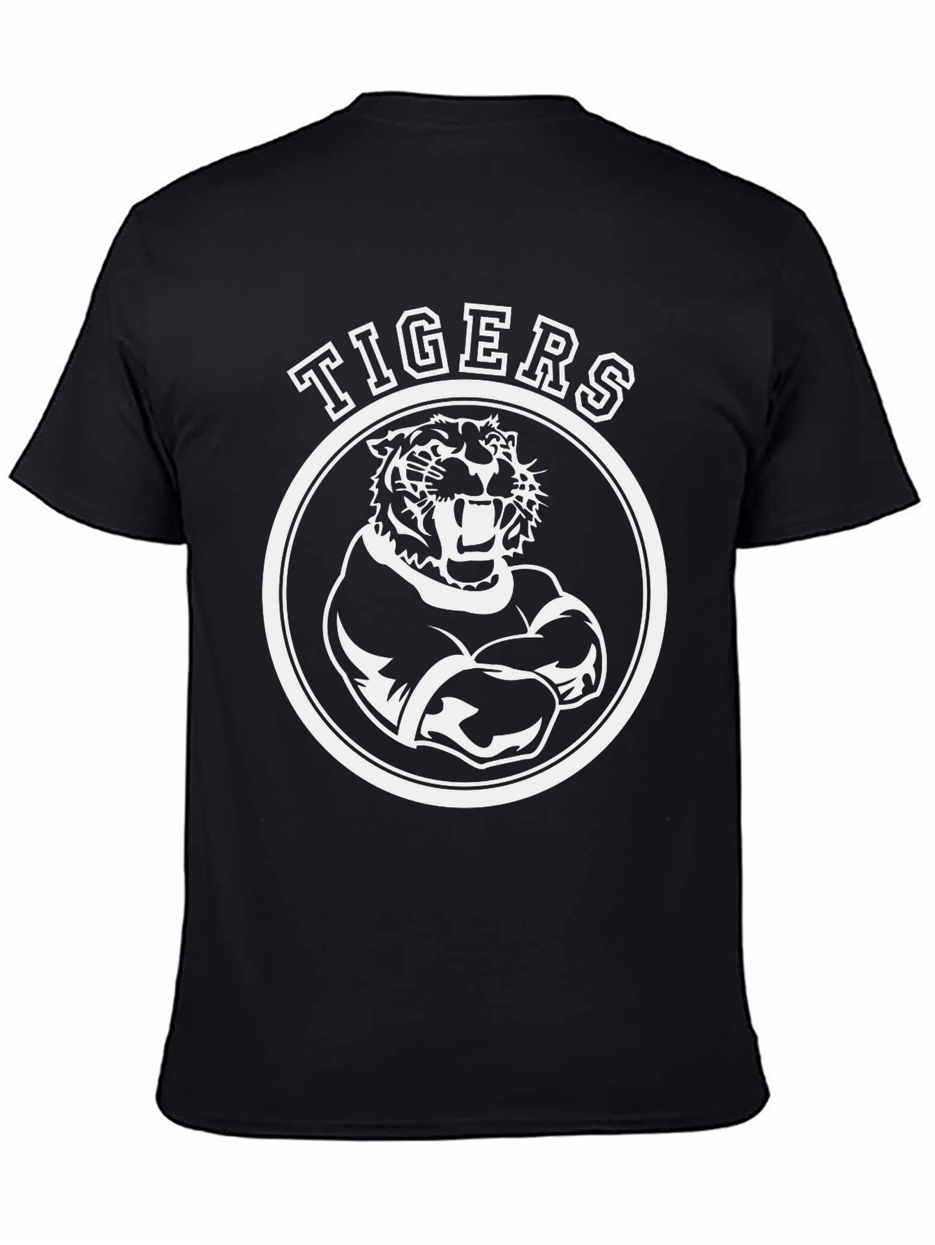 Tigers Graphic Tee - Black Cotton T-Shirt