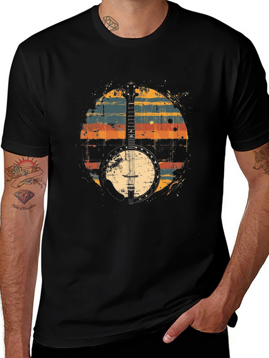 Retro Banjo Graphic T-Shirt - Classic Musician Tee