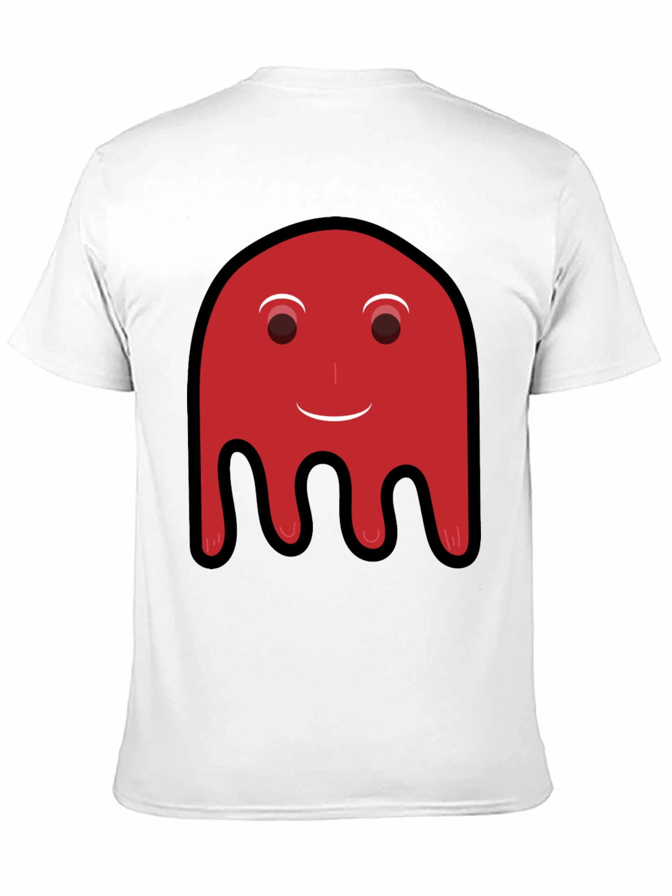 Red Ghost Graphic Print Black T-Shirt