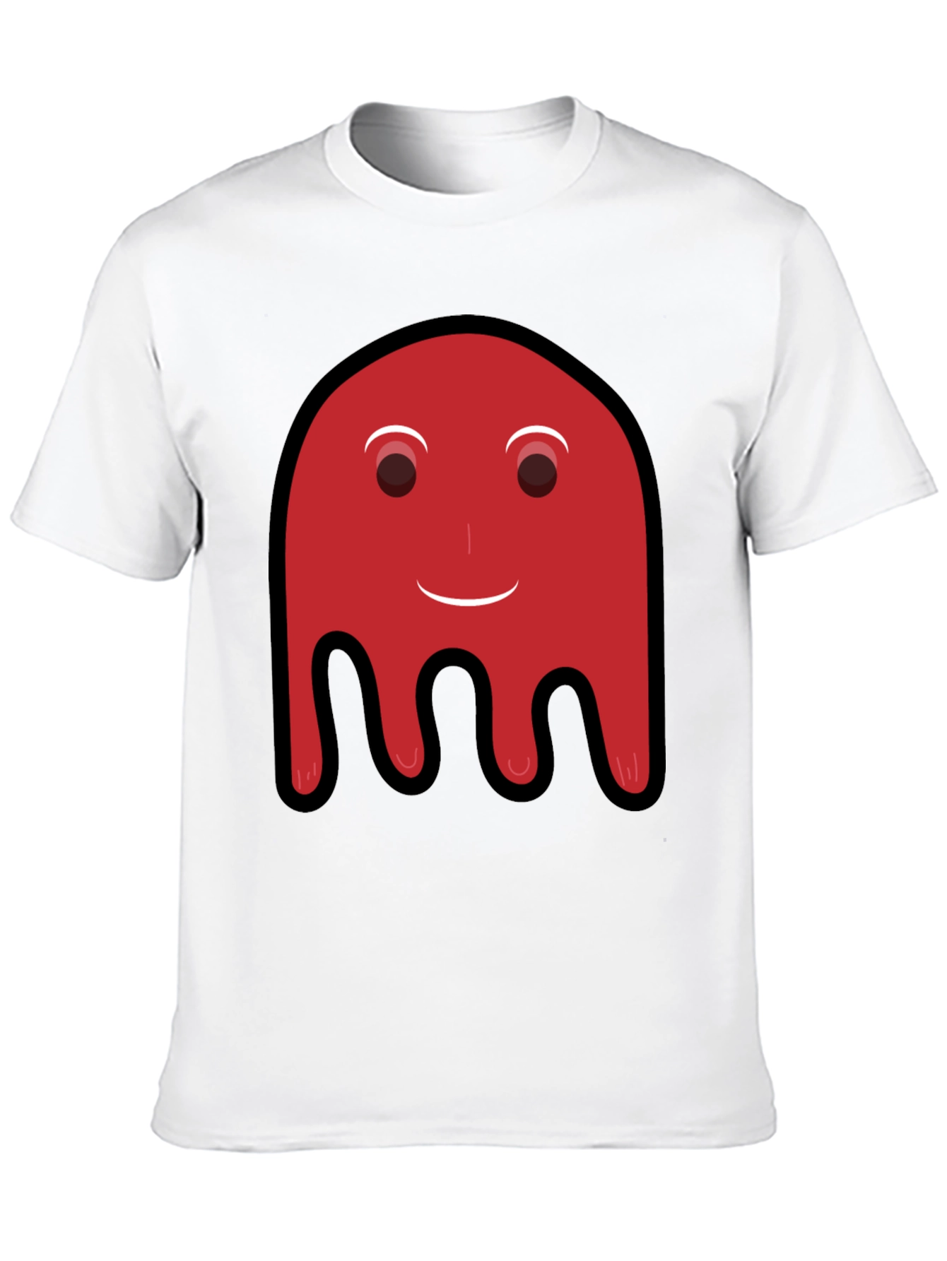 Red Ghost Graphic Print Black T-Shirt