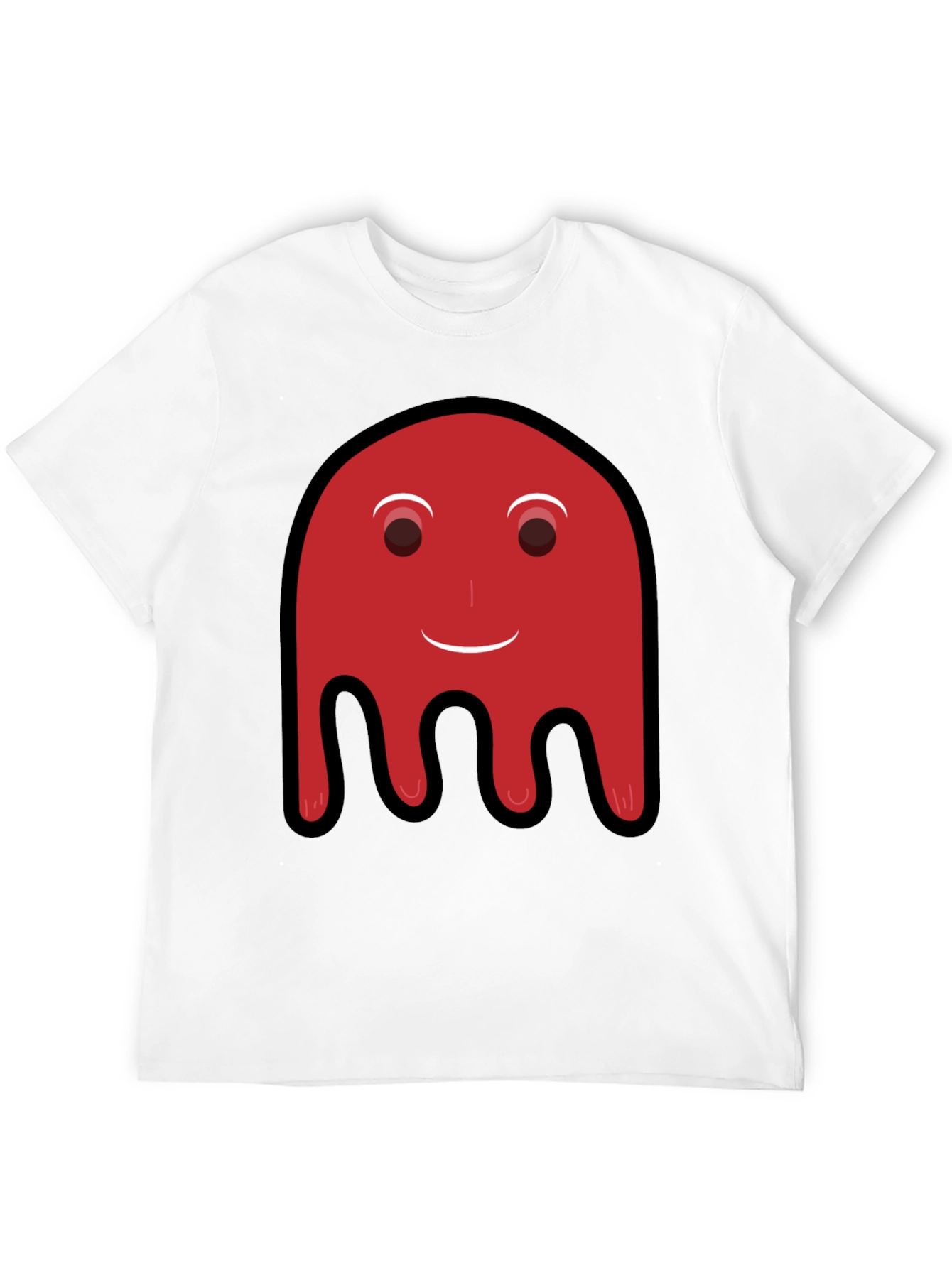 Red Ghost Graphic Print Black T-Shirt
