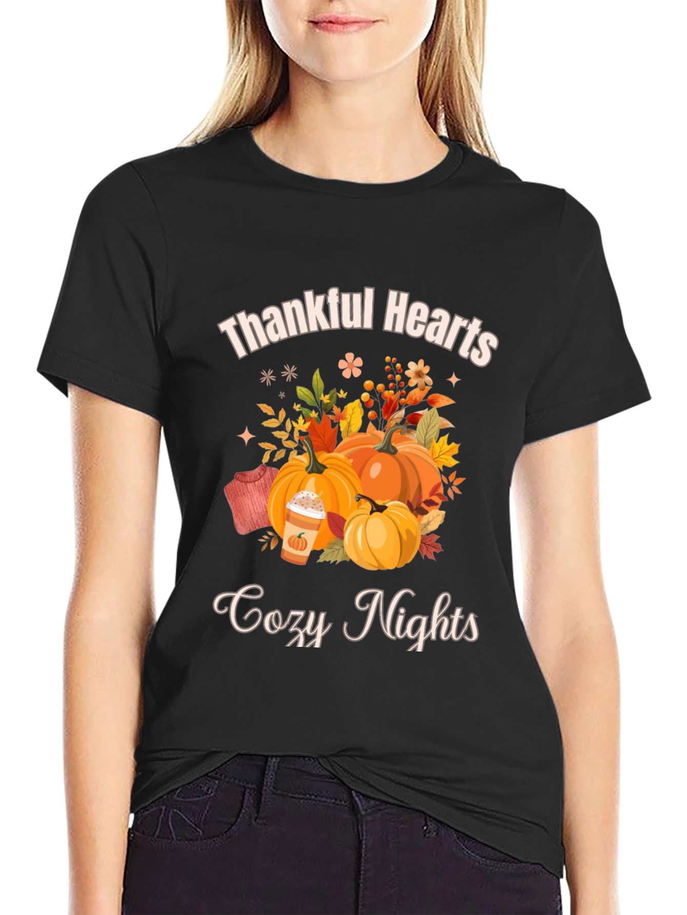 Thankful Hearts Cozy Nights Fall T-Shirt
