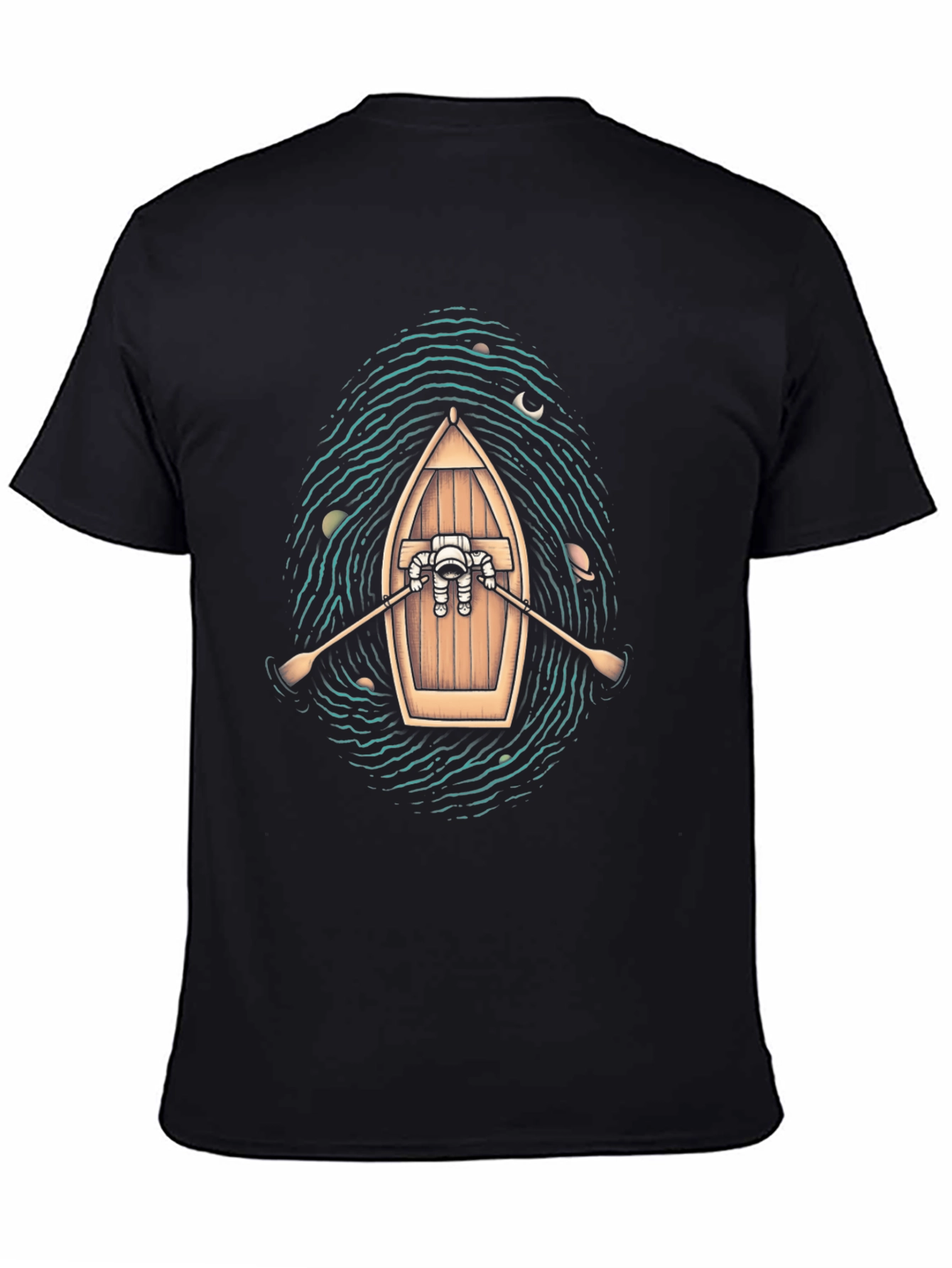 Astronaut Galaxy Rowboat Graphic T-Shirt