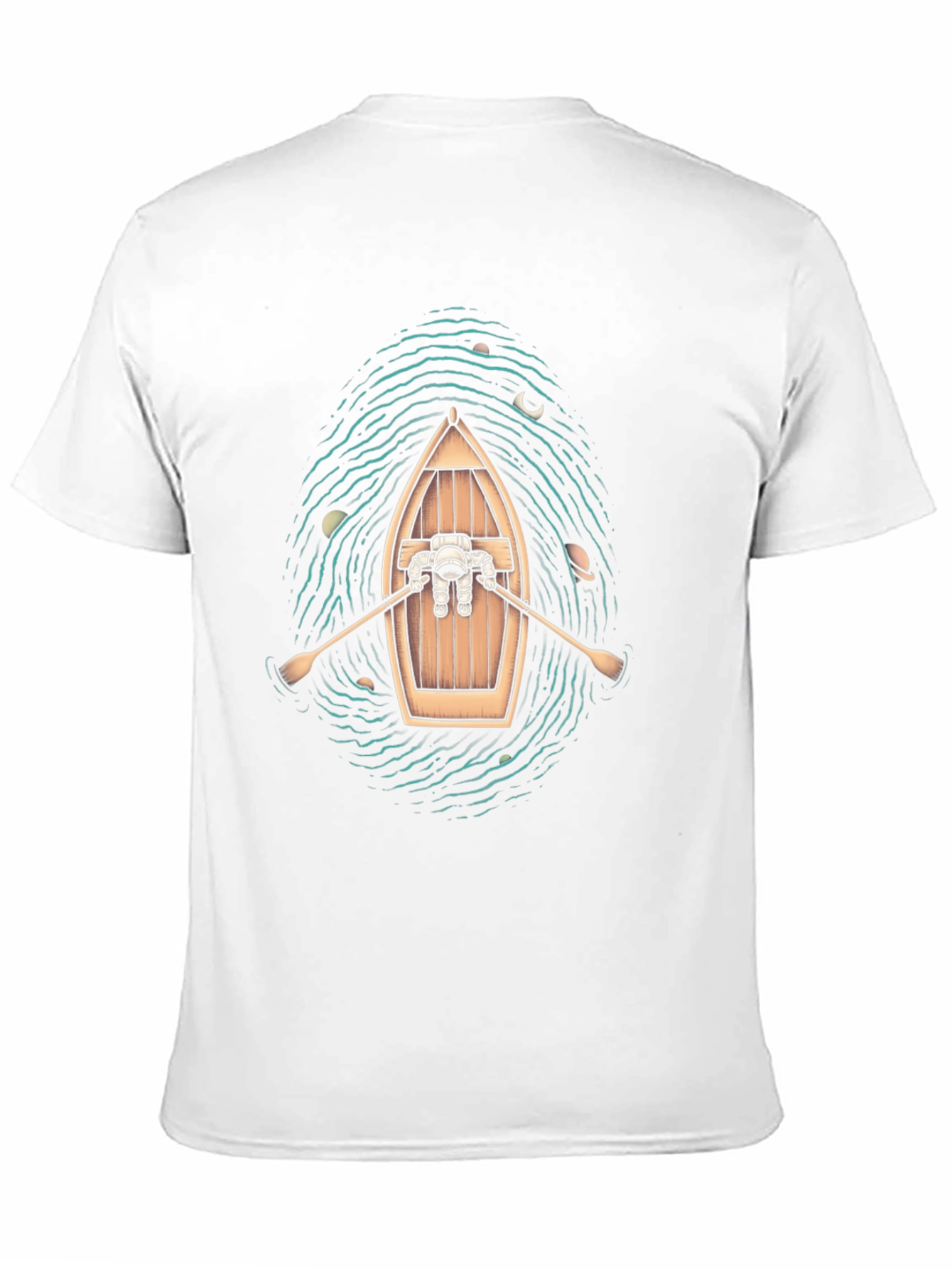 Astronaut Galaxy Rowboat Graphic T-Shirt