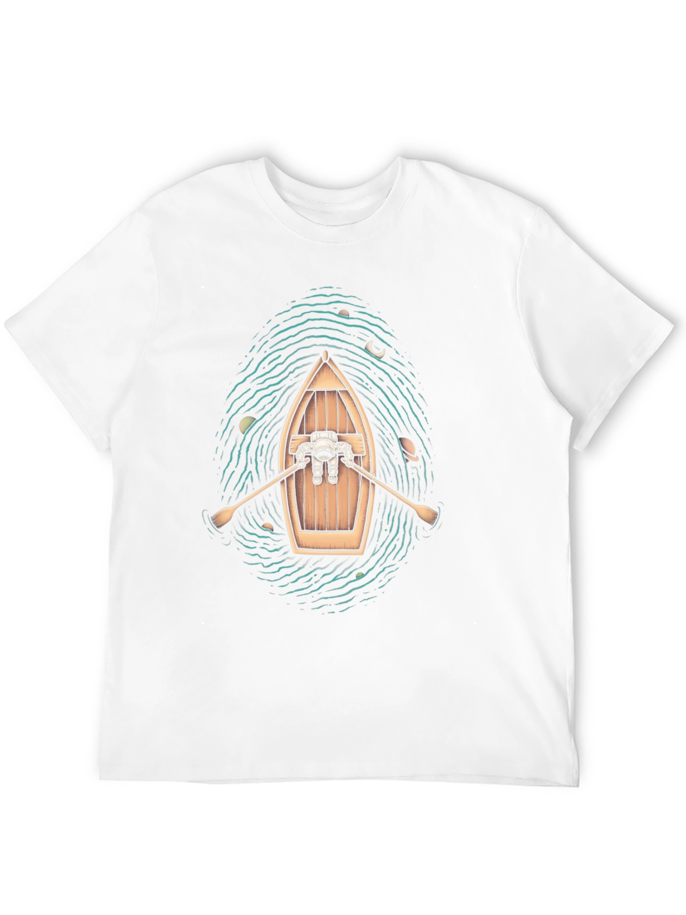 Astronaut Galaxy Rowboat Graphic T-Shirt