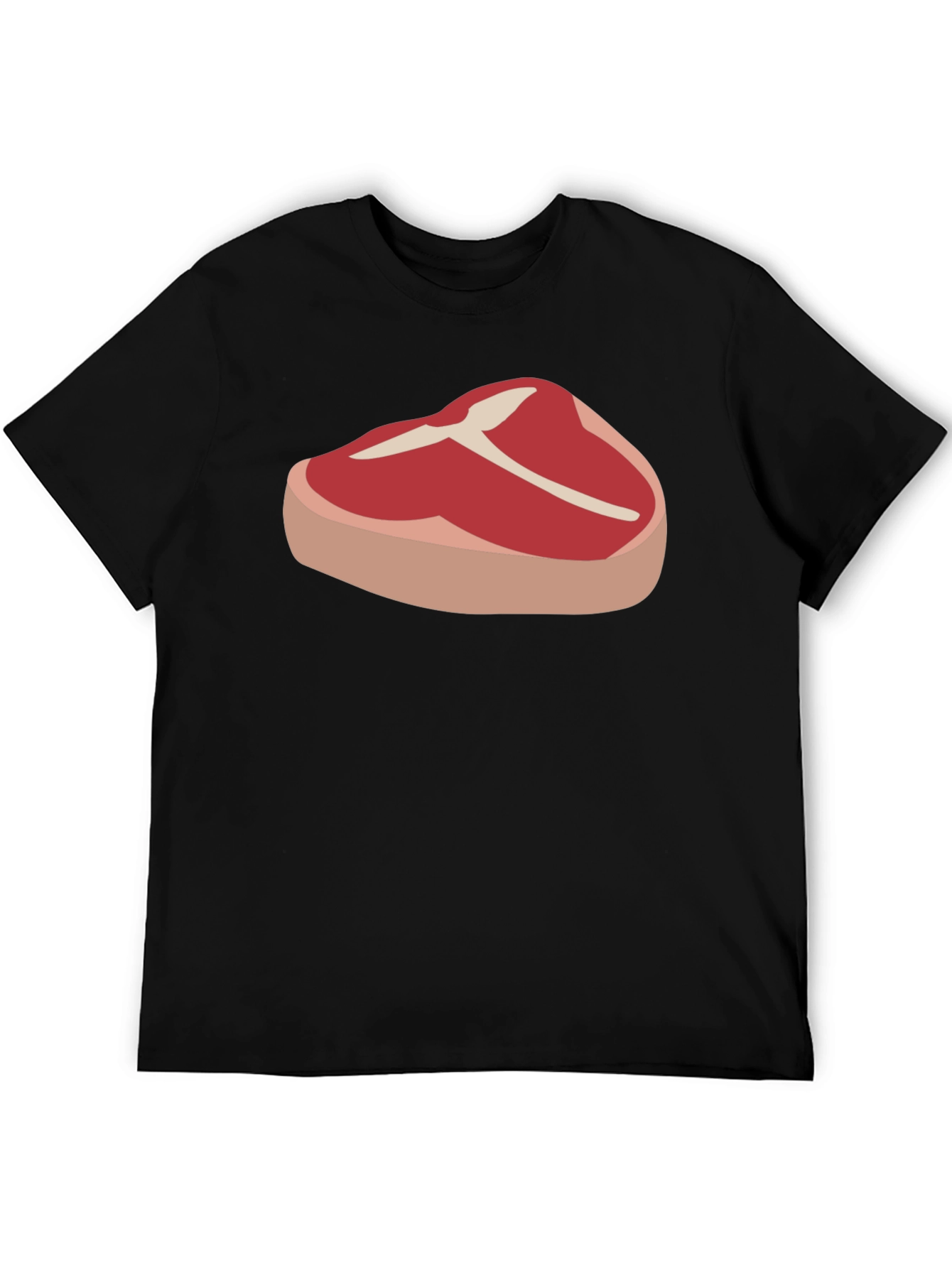 Steak Graphic Tee - Black Cotton T-Shirt