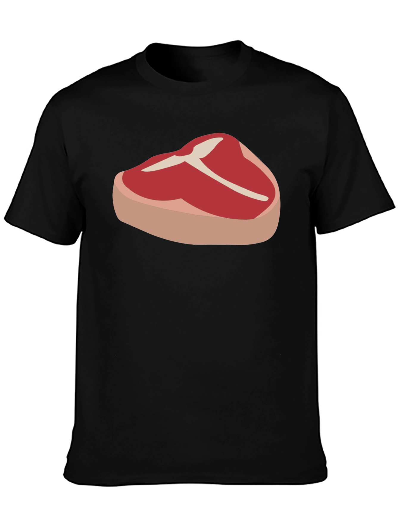 Steak Graphic Tee - Black Cotton T-Shirt