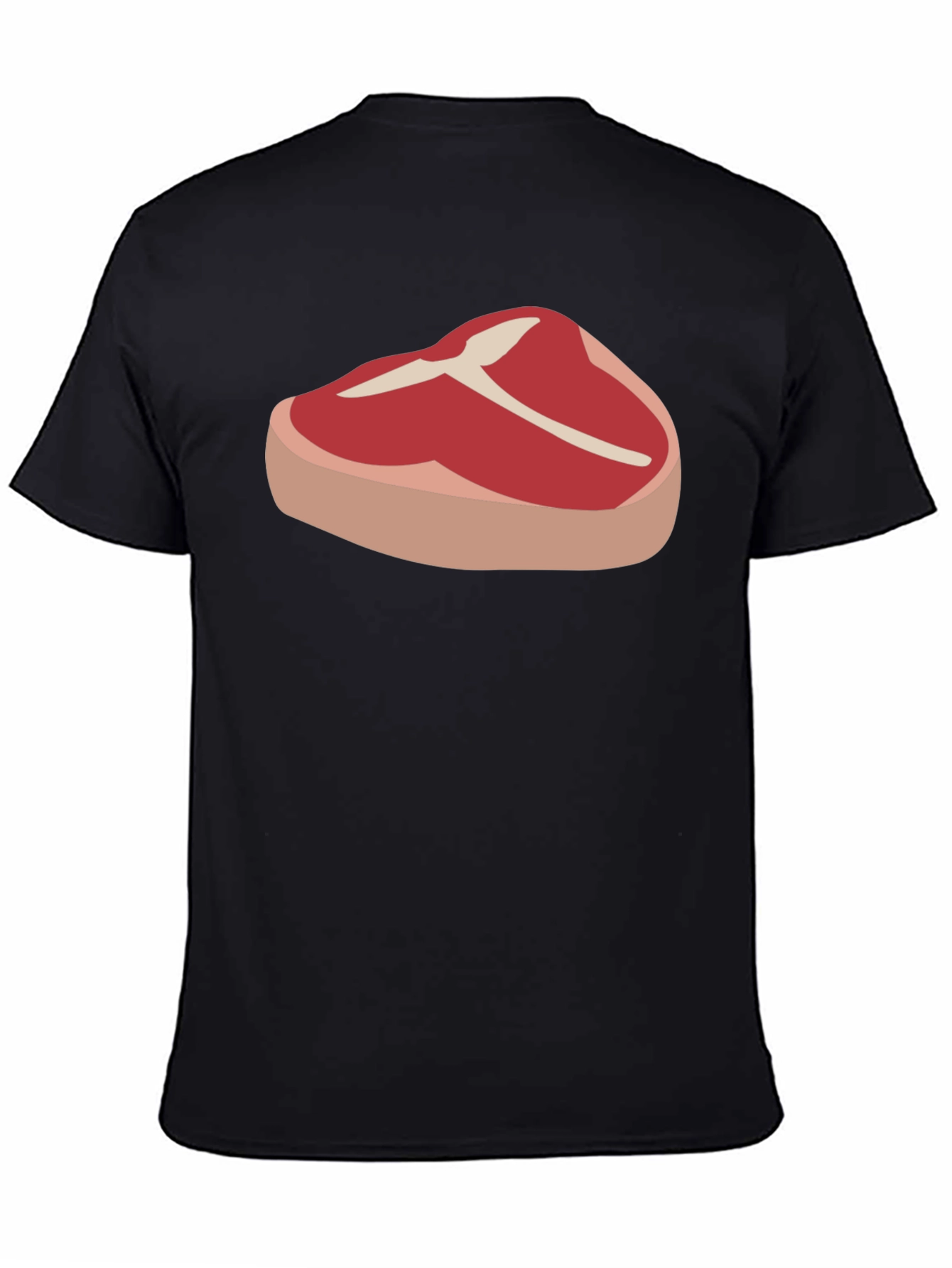 Steak Graphic Tee - Black Cotton T-Shirt