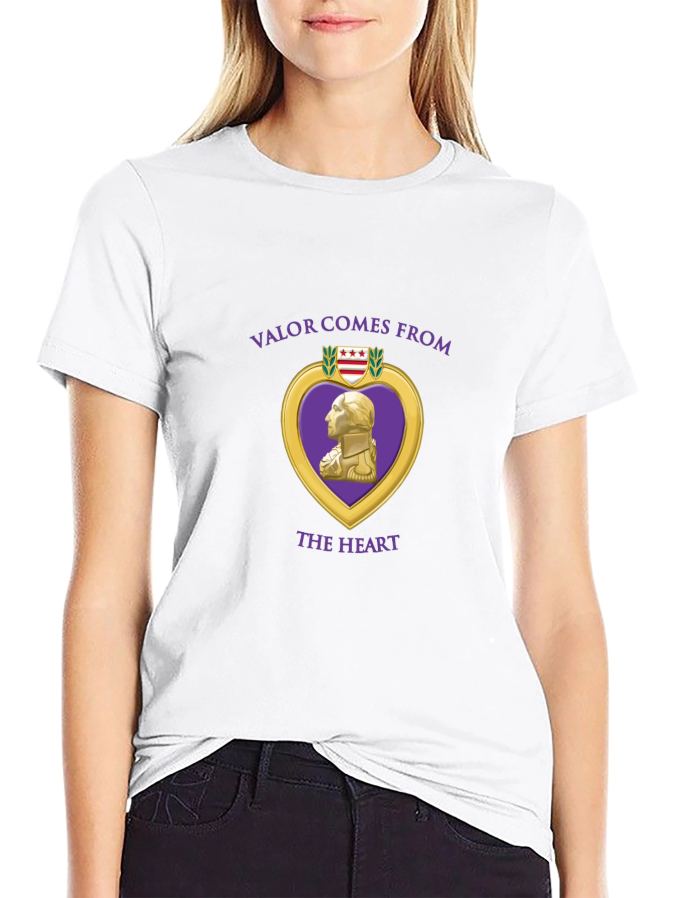 Valor Comes From the Heart Black T-Shirt