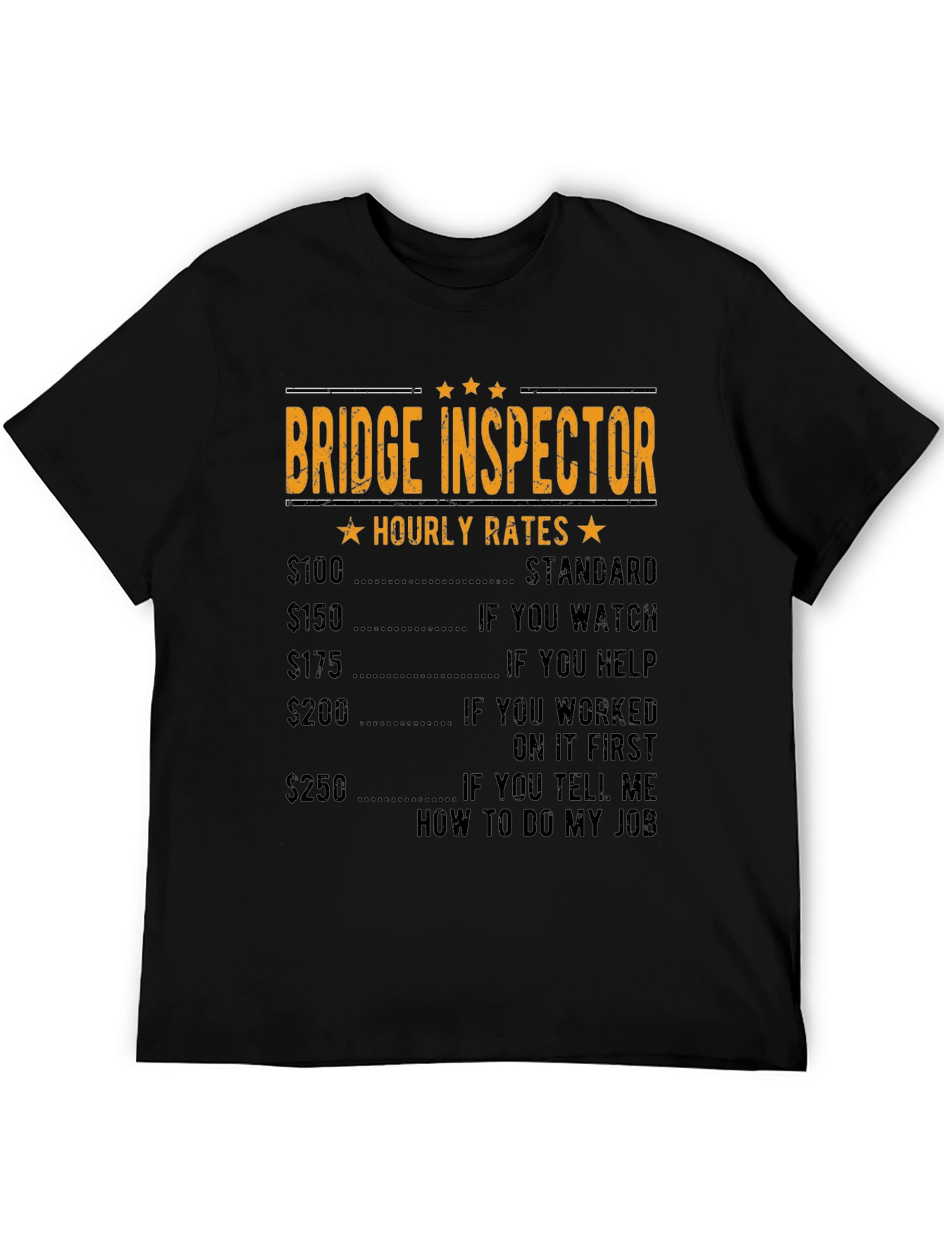 Bridge Inspector Hourly Rates Funny T-Shirt