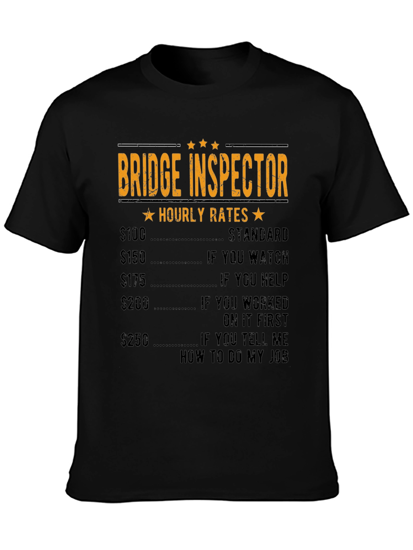 Bridge Inspector Hourly Rates Funny T-Shirt