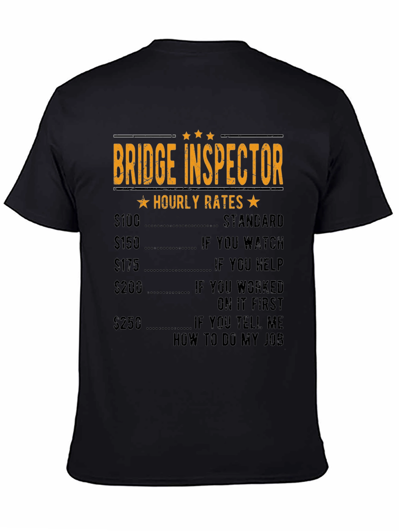 Bridge Inspector Hourly Rates Funny T-Shirt