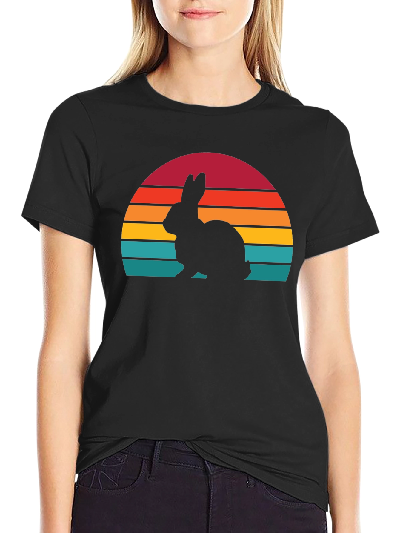 Retro Rabbit Silhouette T-Shirt