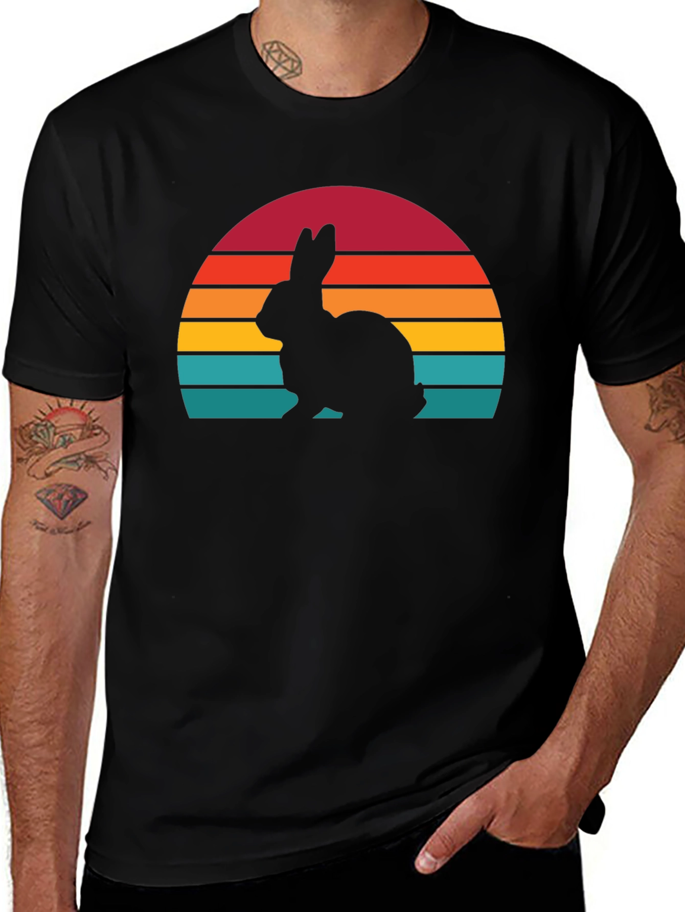 Retro Rabbit Silhouette T-Shirt