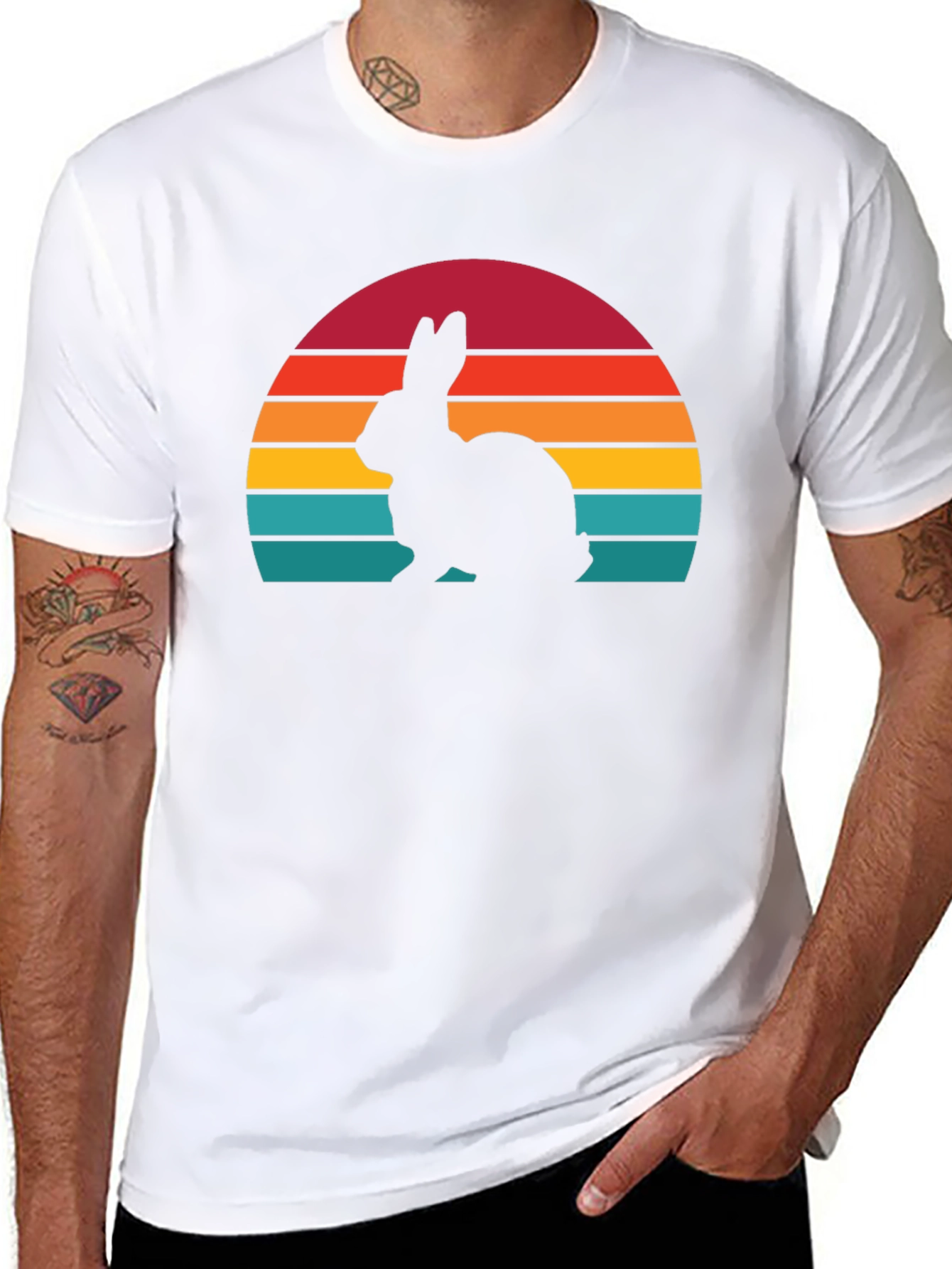 Retro Rabbit Silhouette T-Shirt