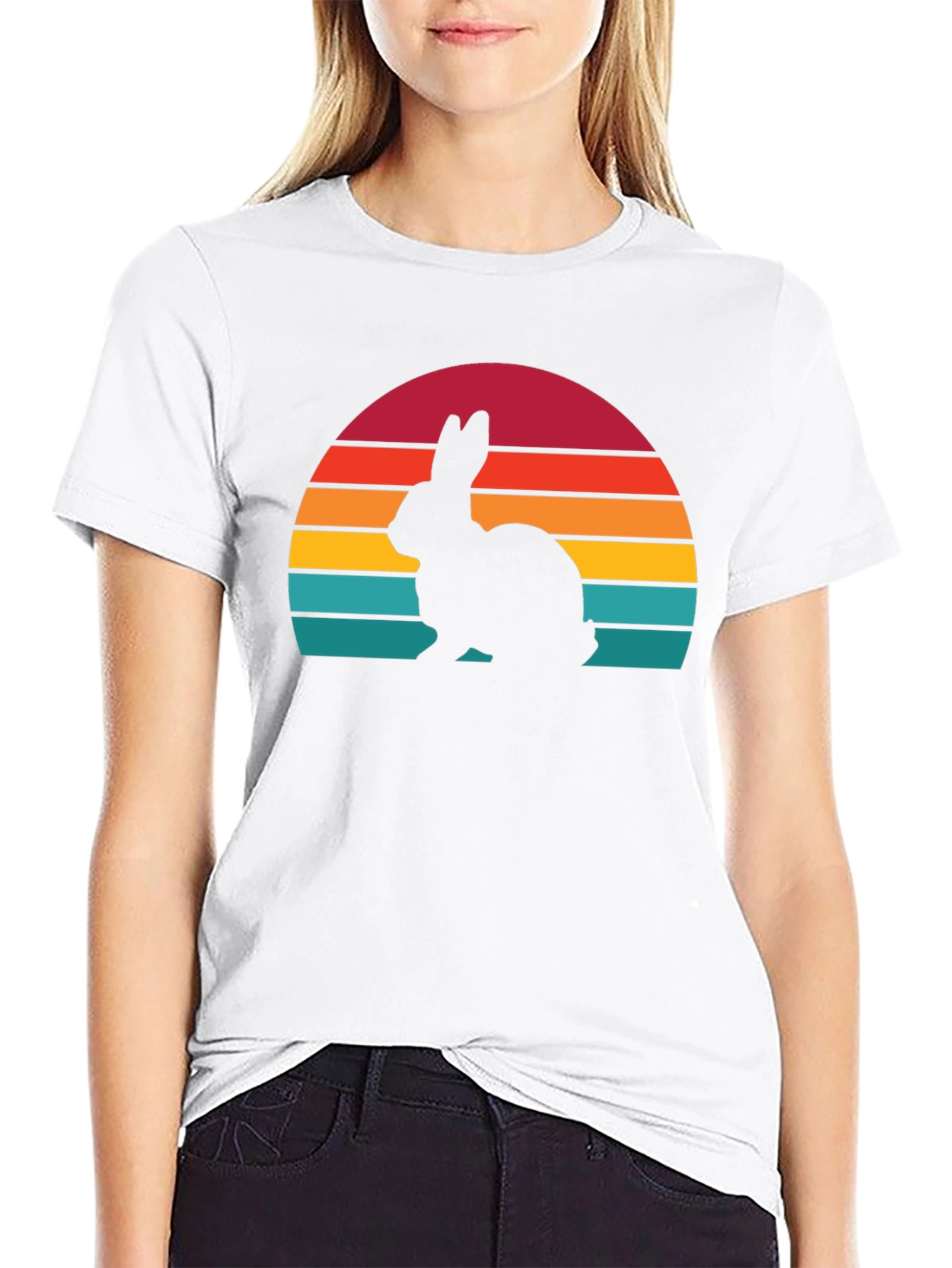 Retro Rabbit Silhouette T-Shirt
