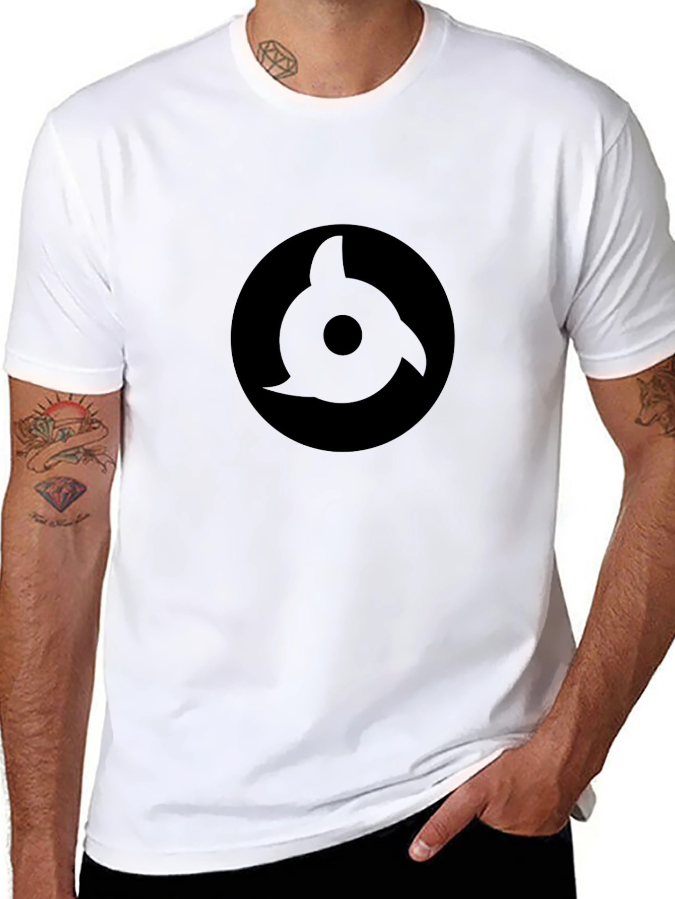 Black Sharingan Graphic Tee - Anime Inspired