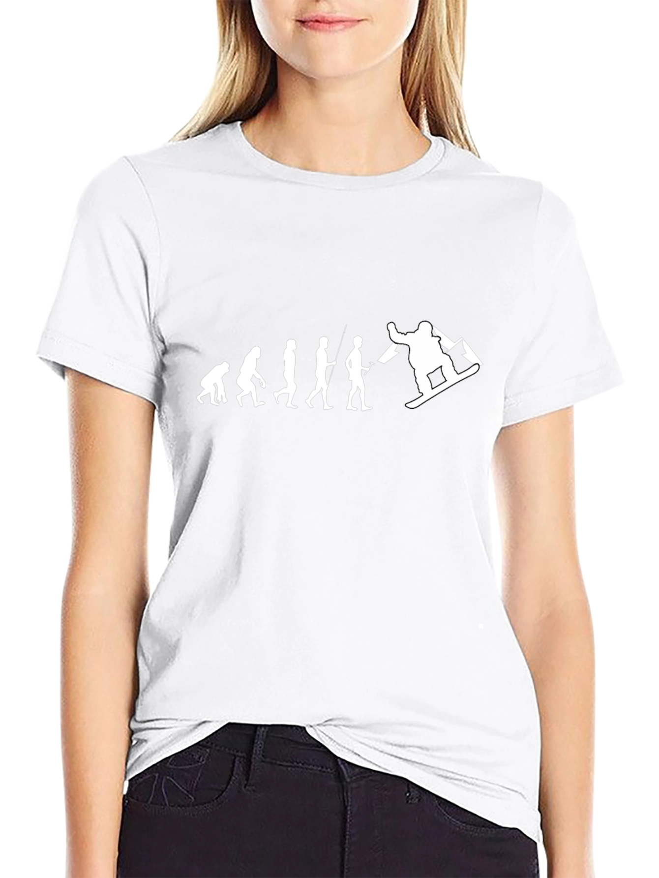 Snowboard Evolution T-Shirt - Black Cotton Tee
