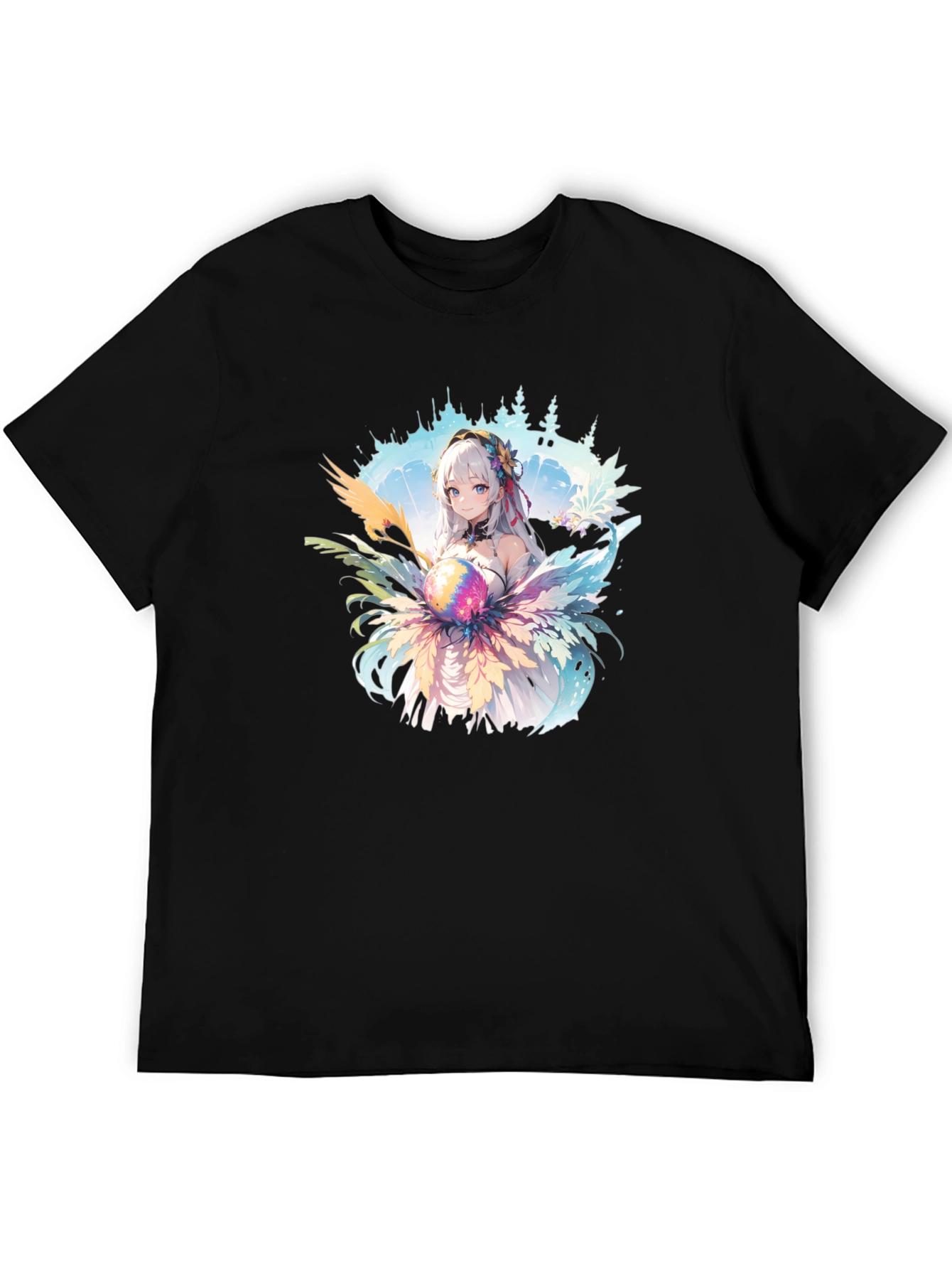 Anime Girl Graphic Tee - Stylish Cotton Blend Shirt
