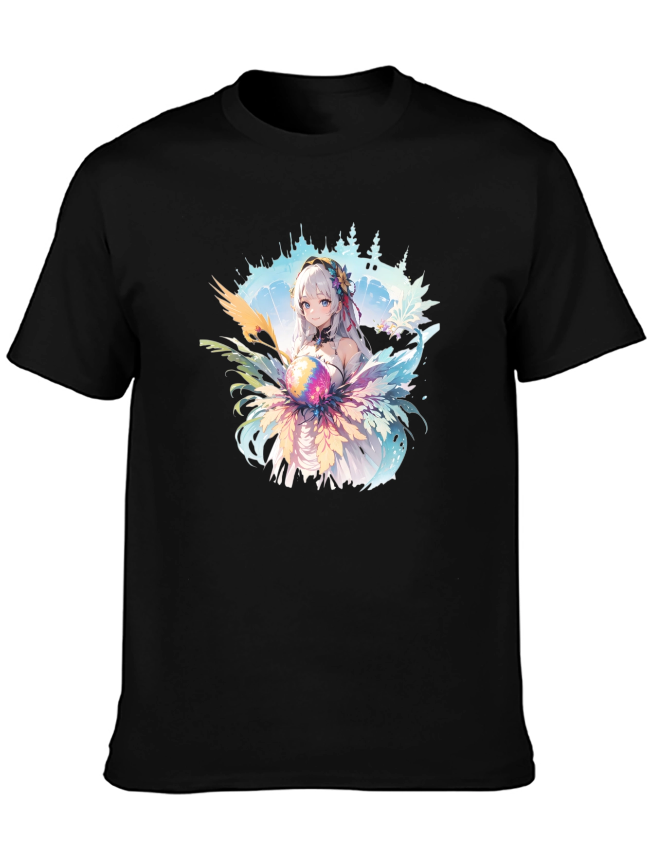 Anime Girl Graphic Tee - Stylish Cotton Blend Shirt