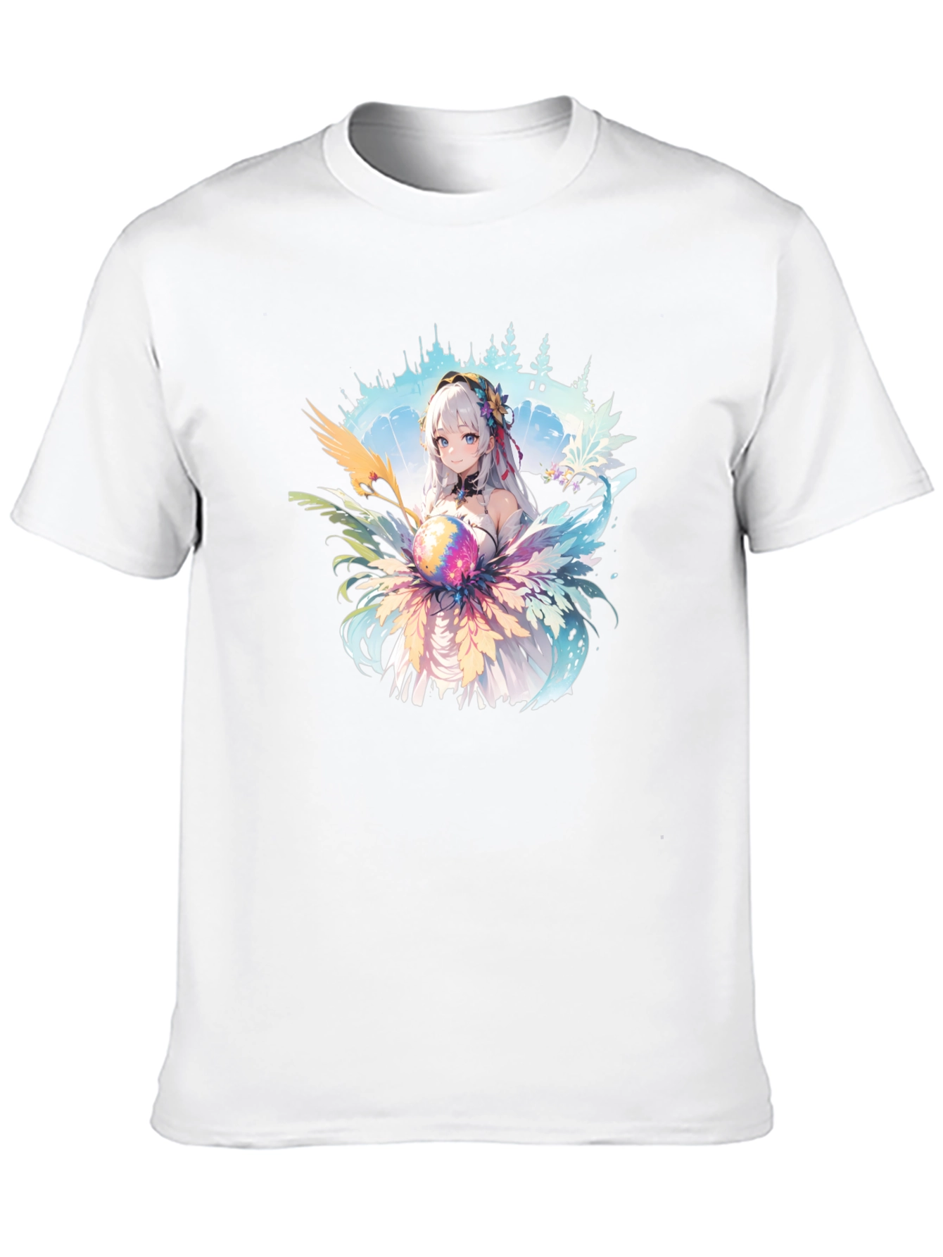 Anime Girl Graphic Tee - Stylish Cotton Blend Shirt
