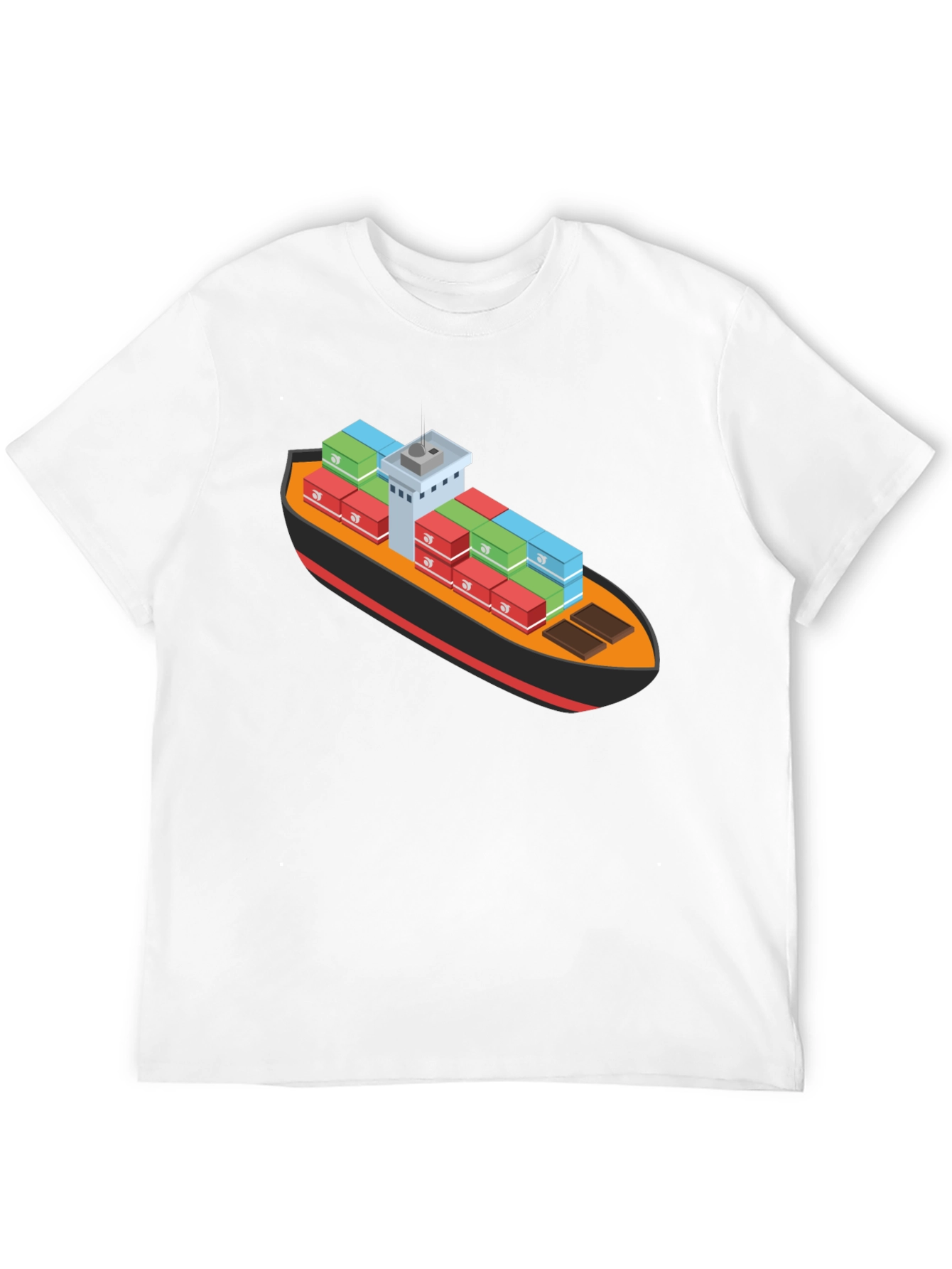 Cargo Ship Graphic Tee - Black Cotton Blend