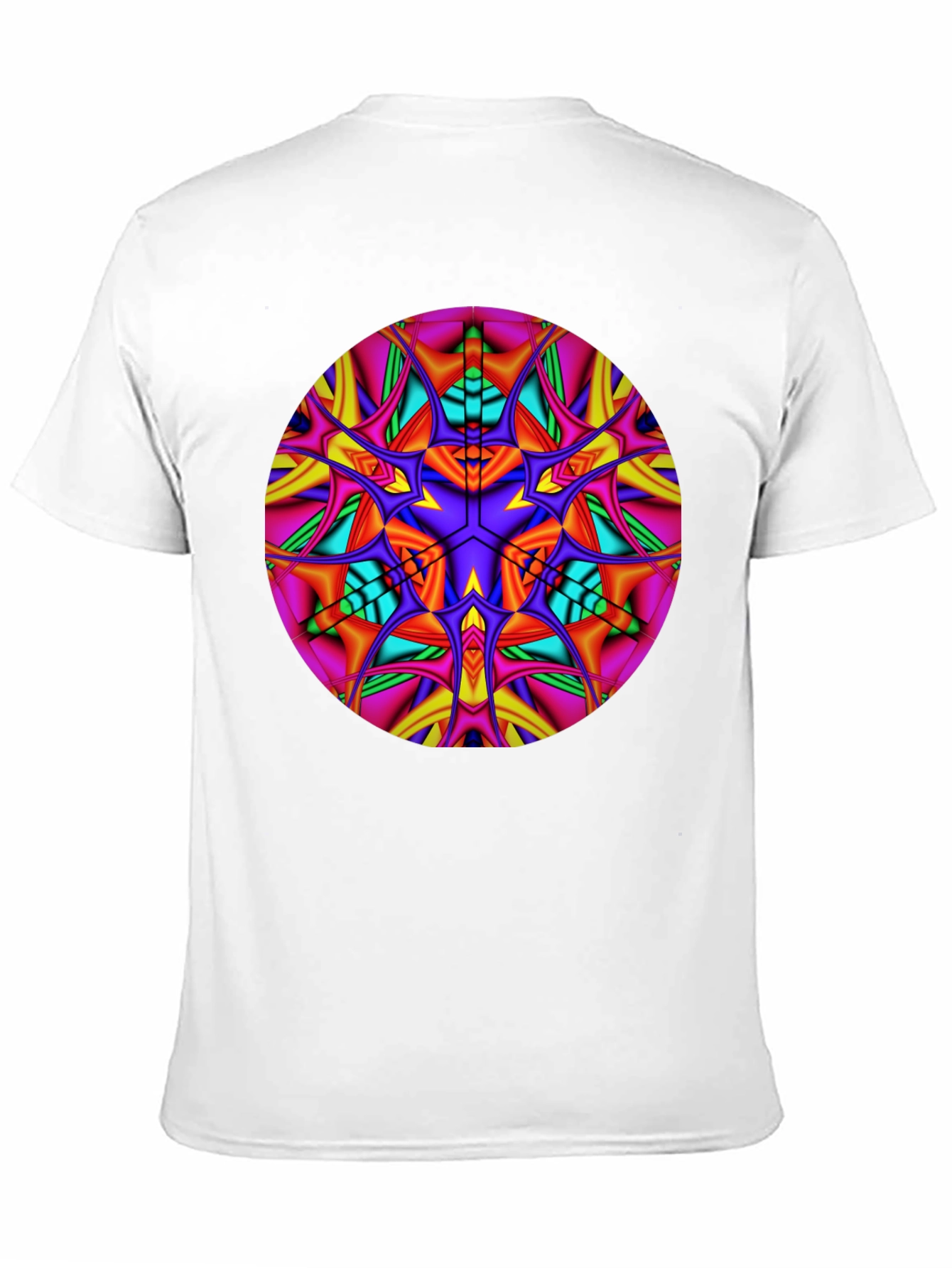 Vibrant Kaleidoscope Mandala Graphic Tee - Black
