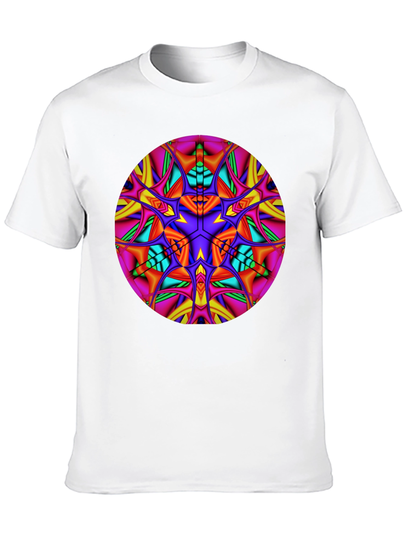 Vibrant Kaleidoscope Mandala Graphic Tee - Black
