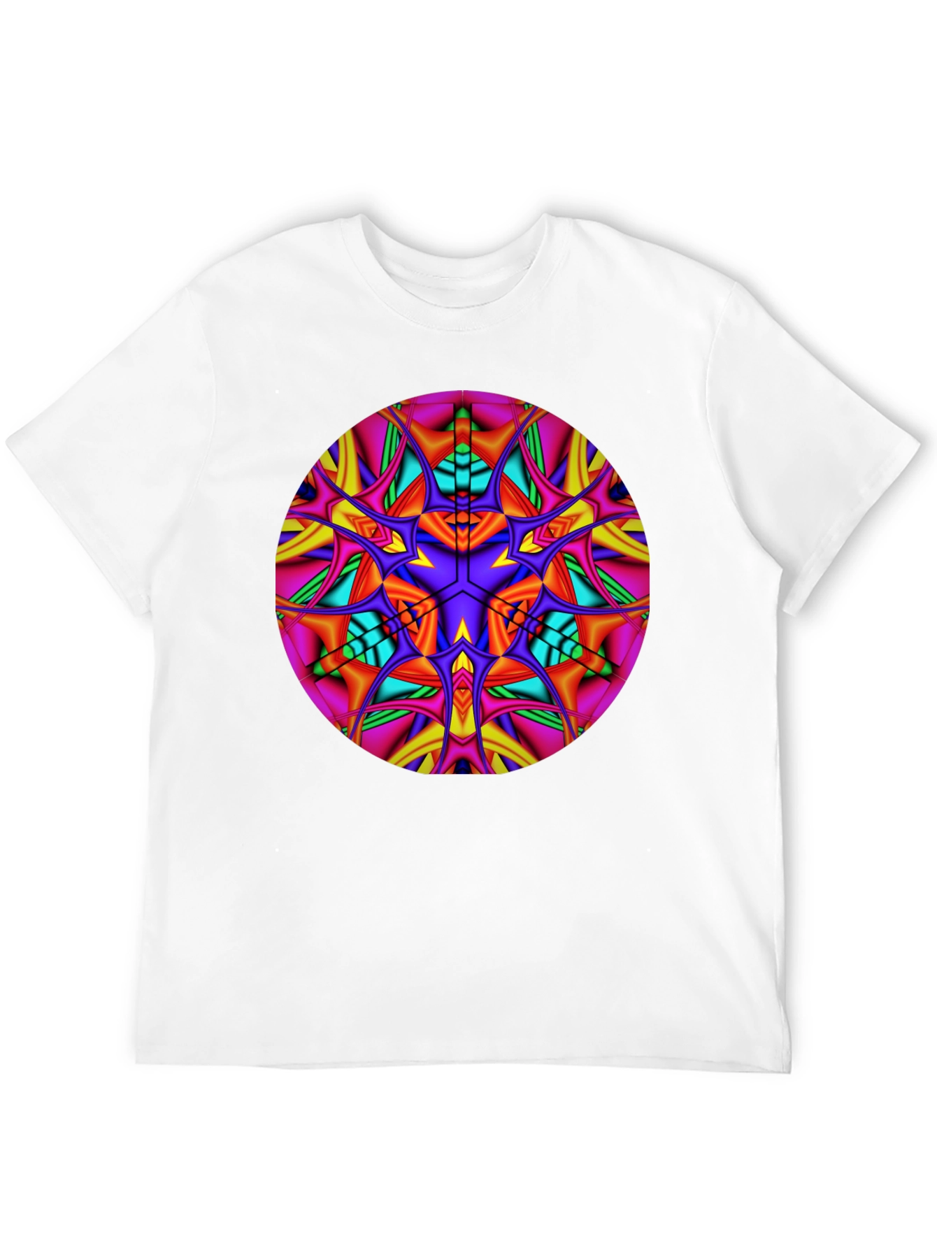 Vibrant Kaleidoscope Mandala Graphic Tee - Black
