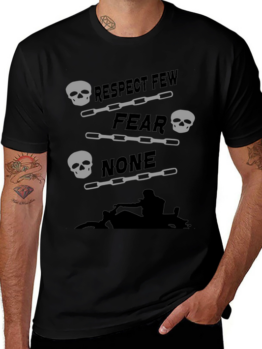 Respect Few Fear None Skull Graphic Tee