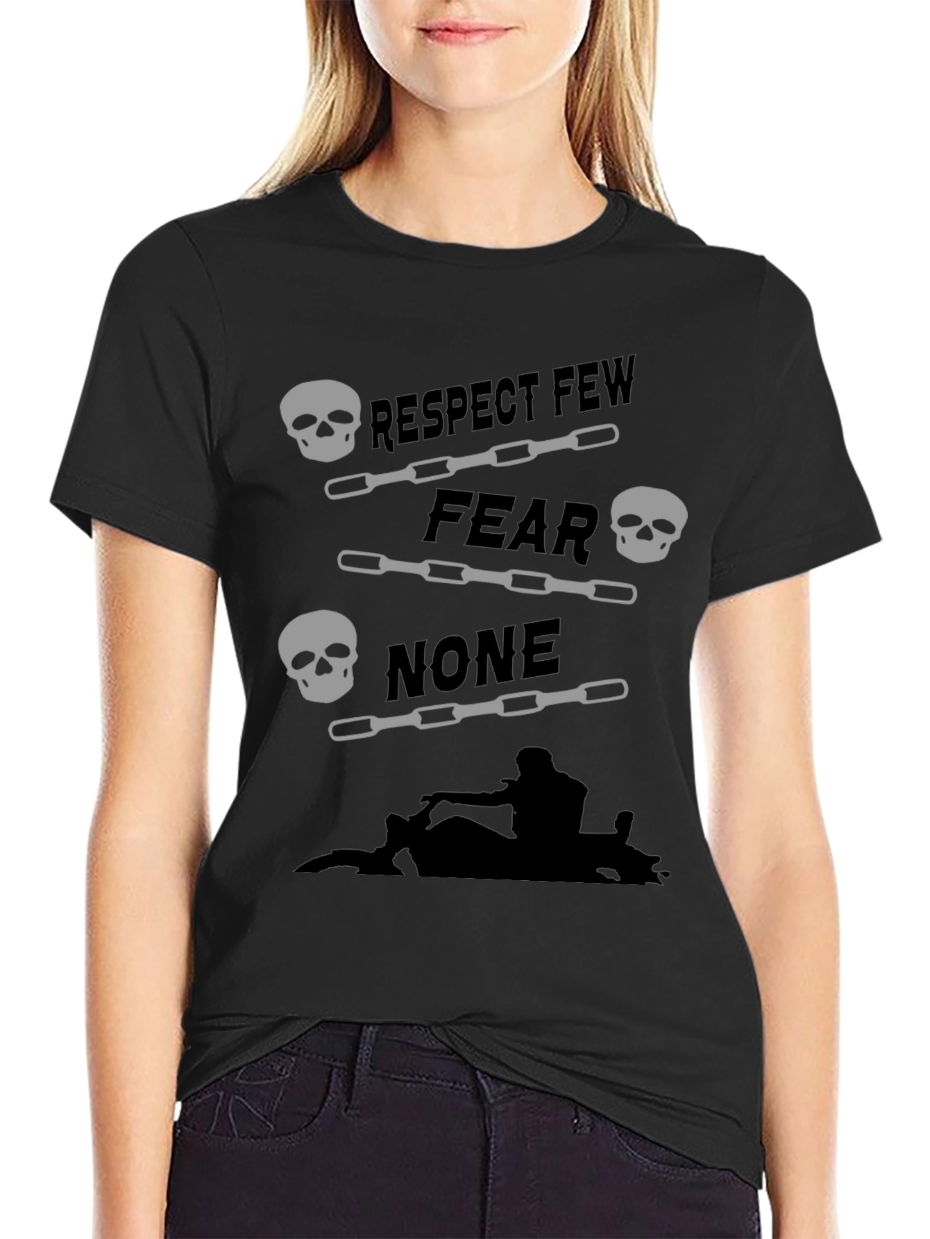 Respect Few Fear None Skull Graphic Tee