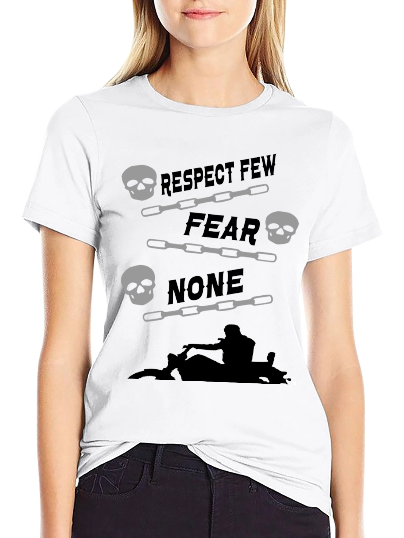Respect Few Fear None Skull Graphic Tee