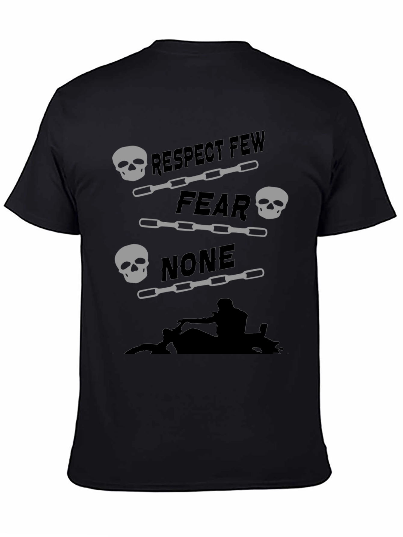Respect Few Fear None Skull Graphic Tee