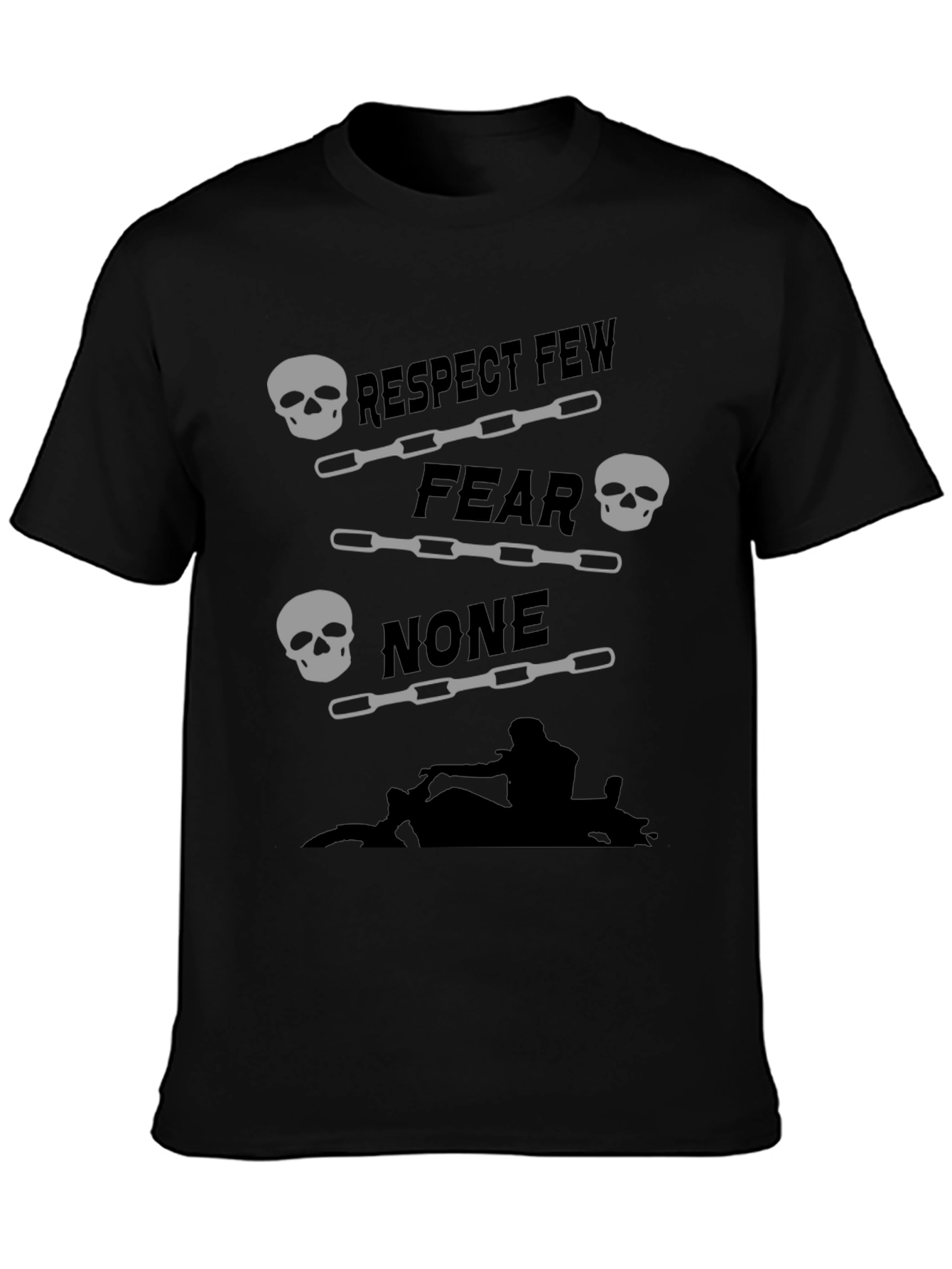 Respect Few Fear None Skull Graphic Tee