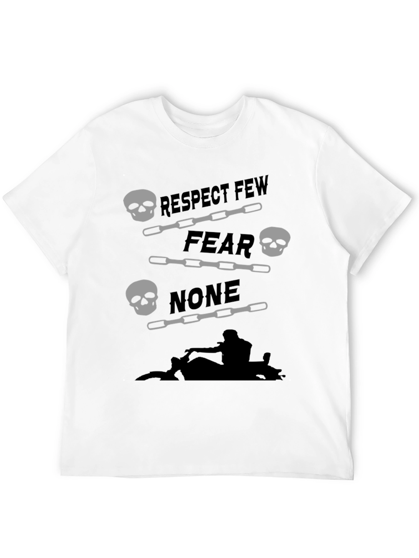 Respect Few Fear None Skull Graphic Tee