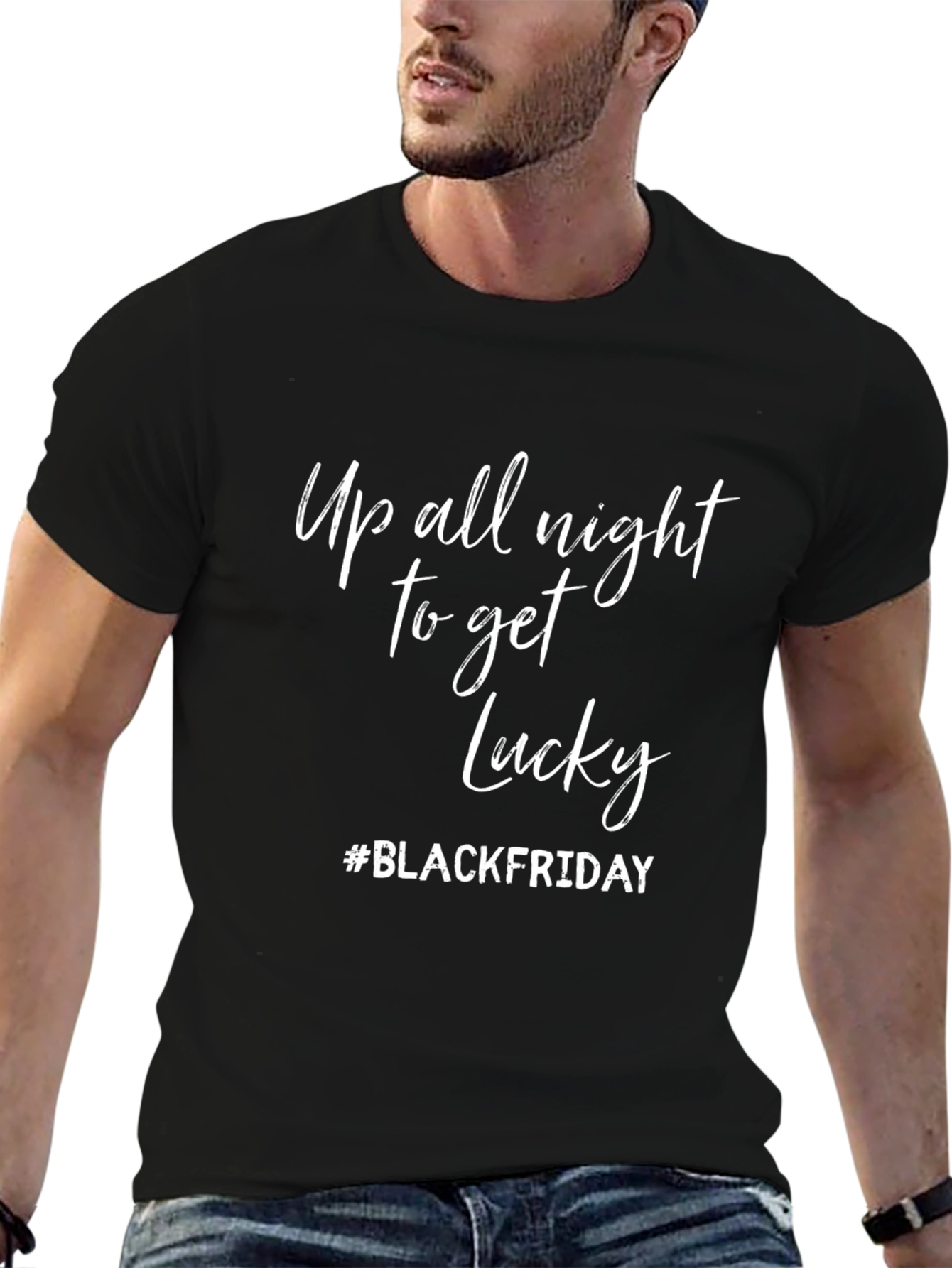 Up All Night to Get Lucky Black Friday T-Shirt