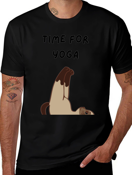 Time For Yoga Cat Graphic T-Shirt