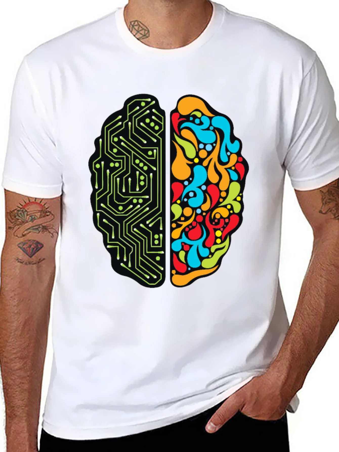 Brain Circuitry T-Shirt - Left & Right Brain Design