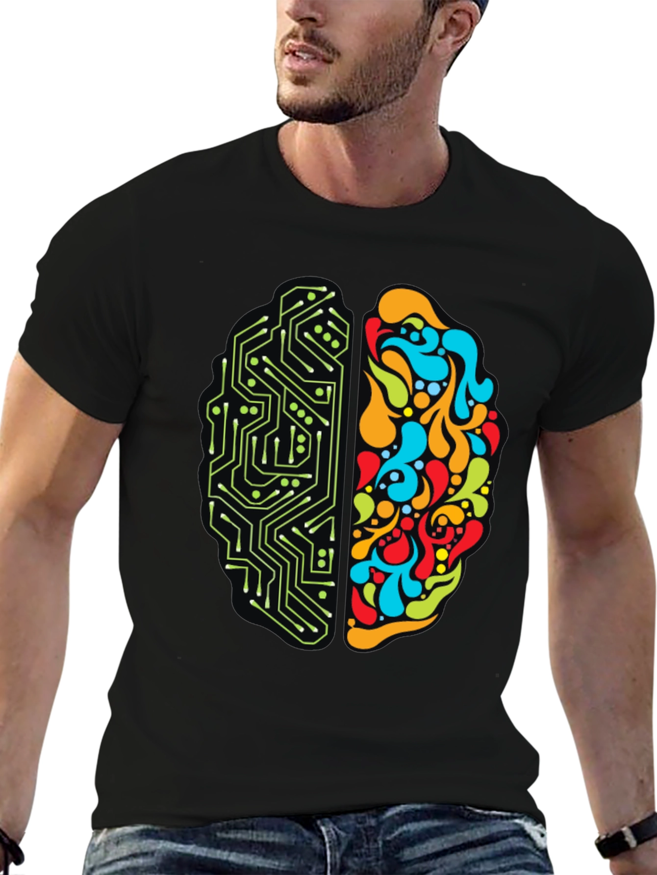 Brain Circuitry T-Shirt - Left & Right Brain Design