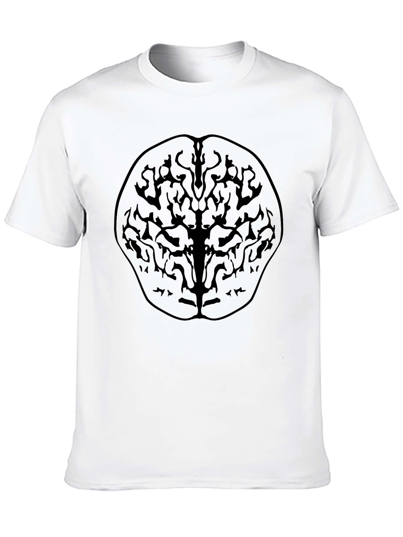 Abstract Brain Tree Black Graphic Tee