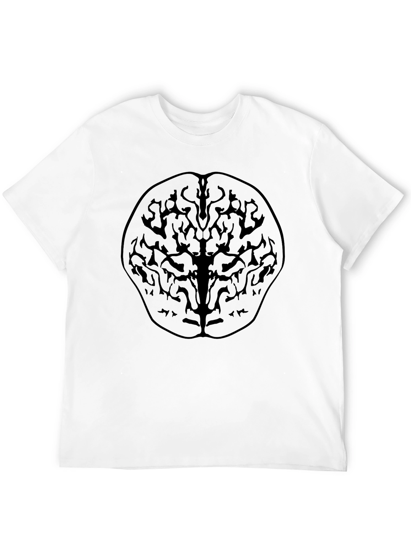 Abstract Brain Tree Black Graphic Tee
