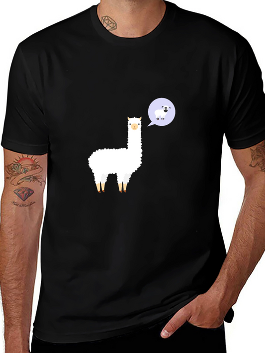 Alpaca & Sheep T-Shirt - Black Cotton Tee