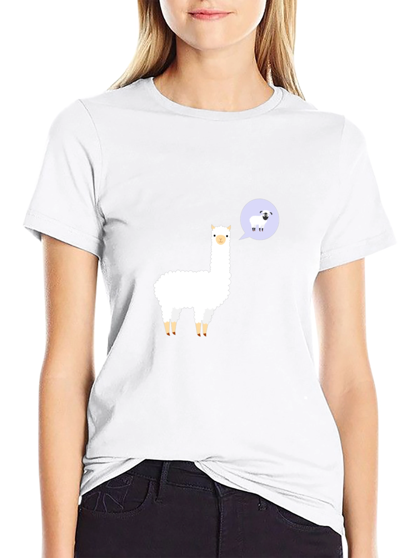 Alpaca & Sheep T-Shirt - Black Cotton Tee
