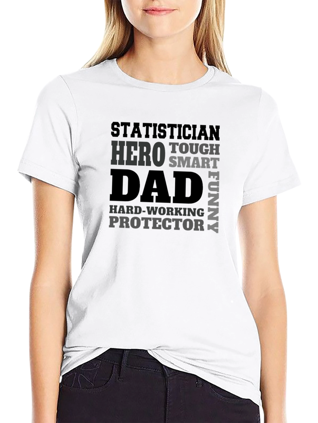 Statistician Dad Hero Funny Mens Black T-Shirt