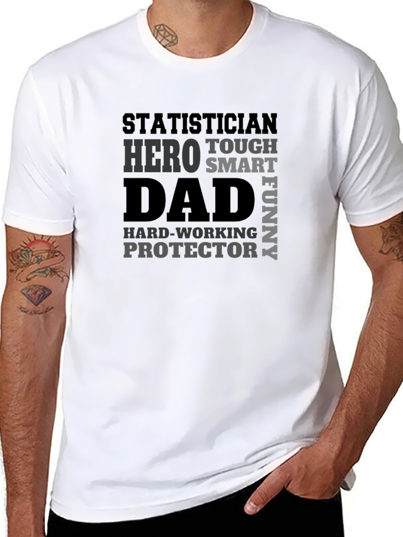 Statistician Dad Hero Funny Mens Black T-Shirt