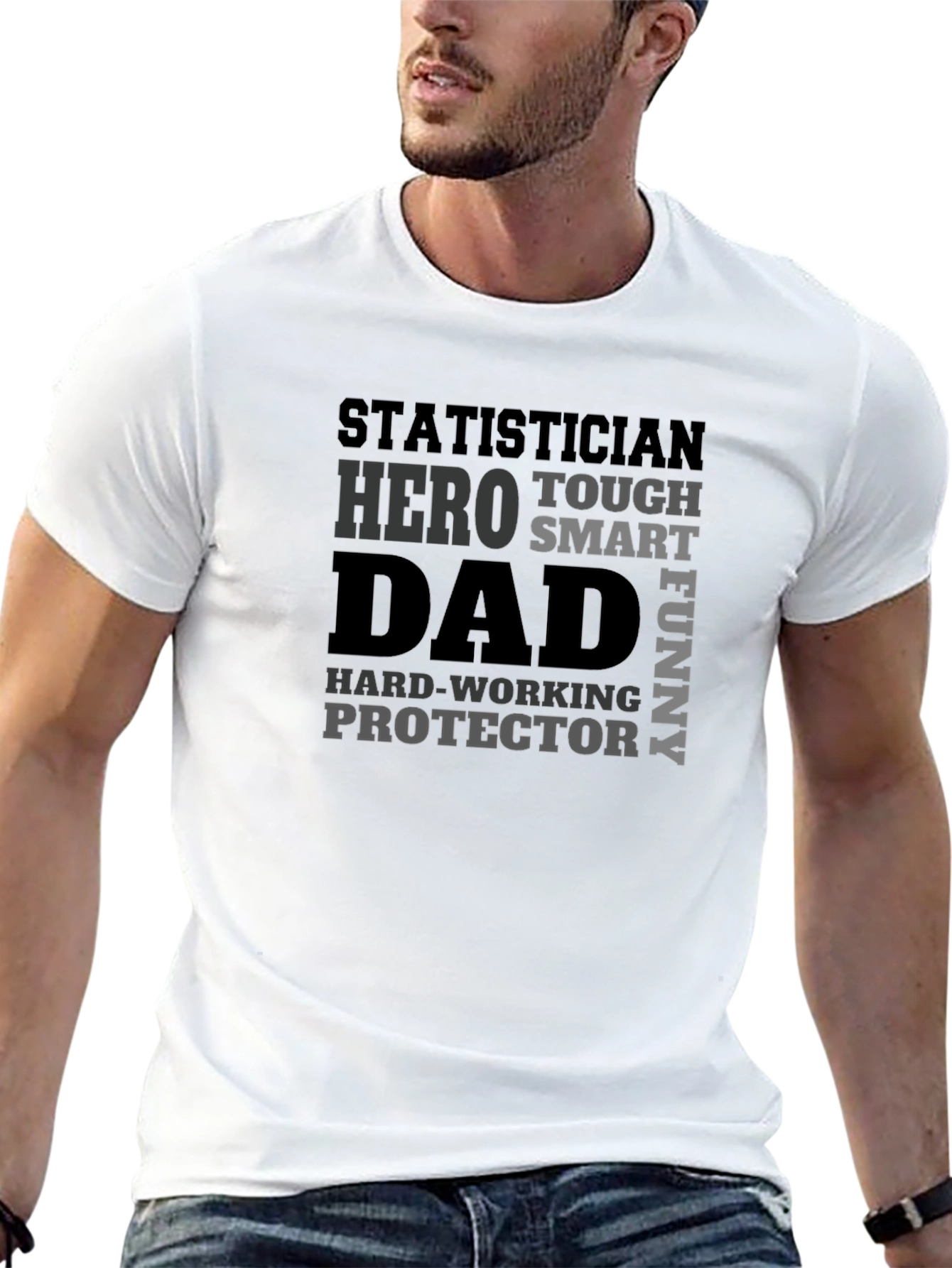 Statistician Dad Hero Funny Mens Black T-Shirt