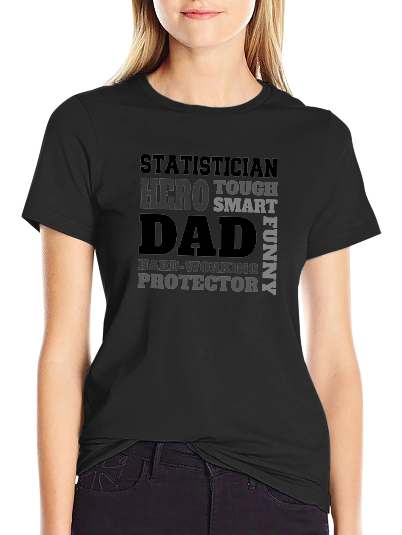 Statistician Dad Hero Funny Mens Black T-Shirt