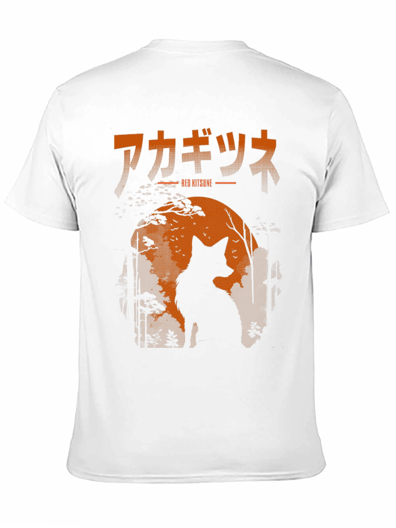 Red Kitsune T-Shirt Japanese Fox Design