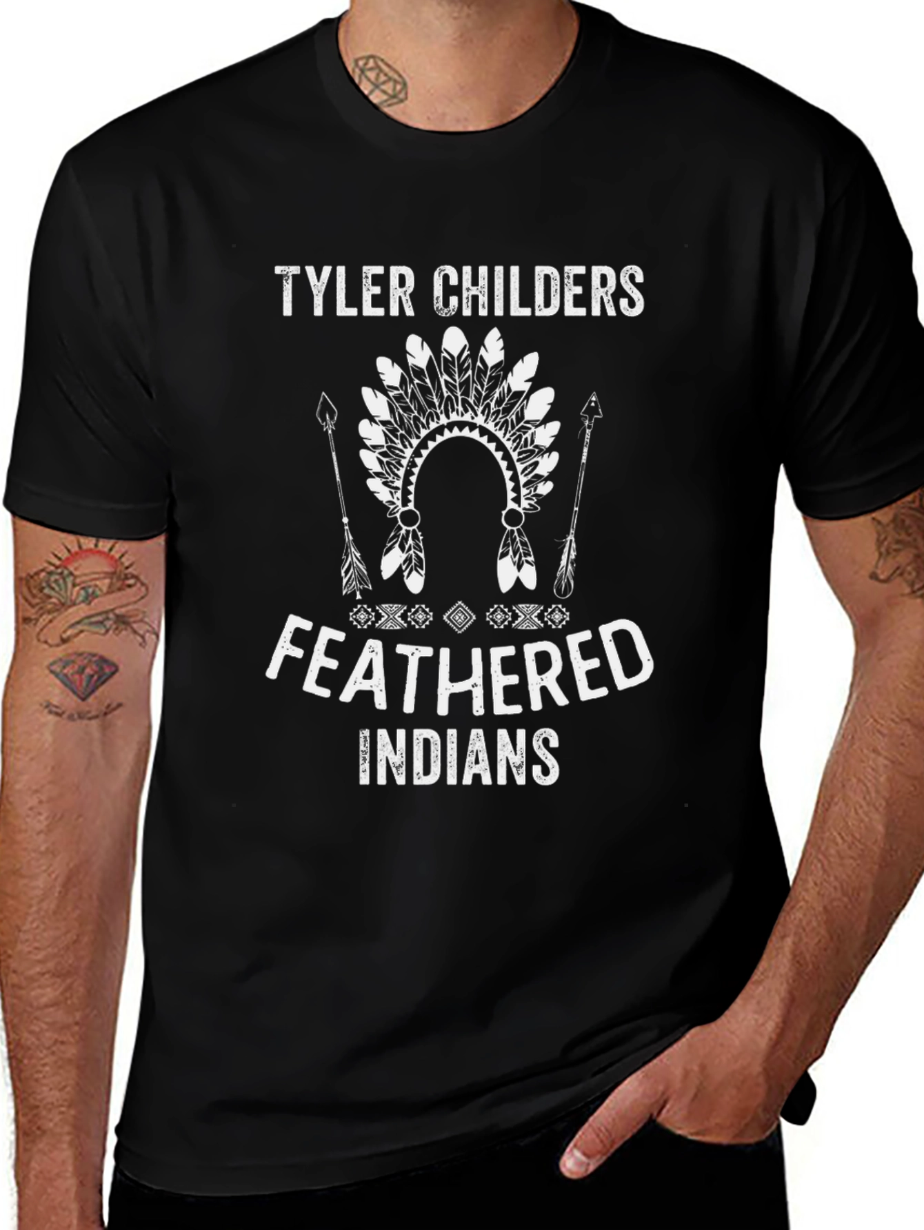 Tyler Childers Feathered Indians Black T-Shirt
